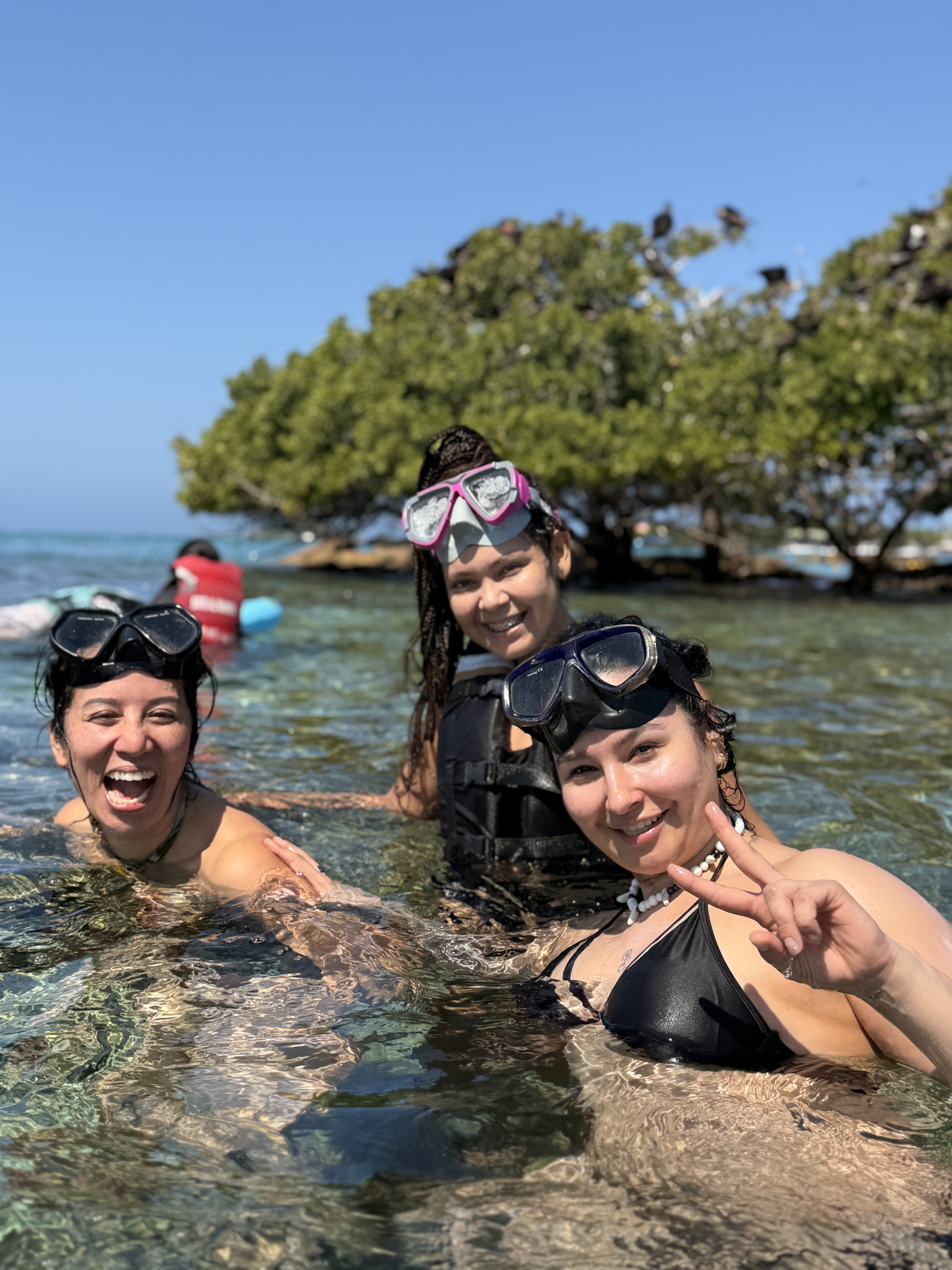 Familia viviendo una experiencia de snorkel en Cartagena